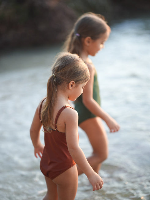 One-piece swimsuit in Terracotta
